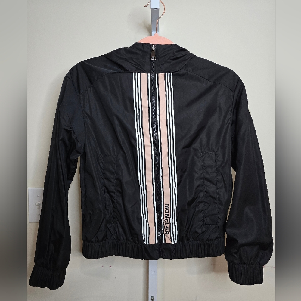 NWOT Moncler Krastil Windbreaker with Pink Stripes Girls Size 10